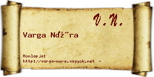 Varga Nóra névjegykártya
