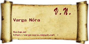 Varga Nóra névjegykártya